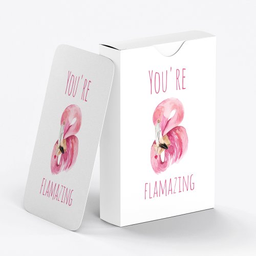 Modern You Are Flamazing Beauty Pink Flamingo Poker Cards
