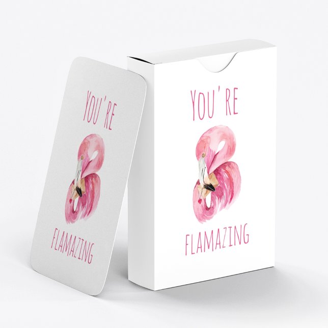 Modern You Are Flamazing Beauty Pink Flamingo Poker Cards (Creator Uploaded)