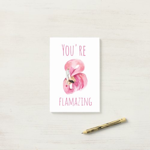 Modern You Are Flamazing Beauty Pink Flamingo Post_it Notes