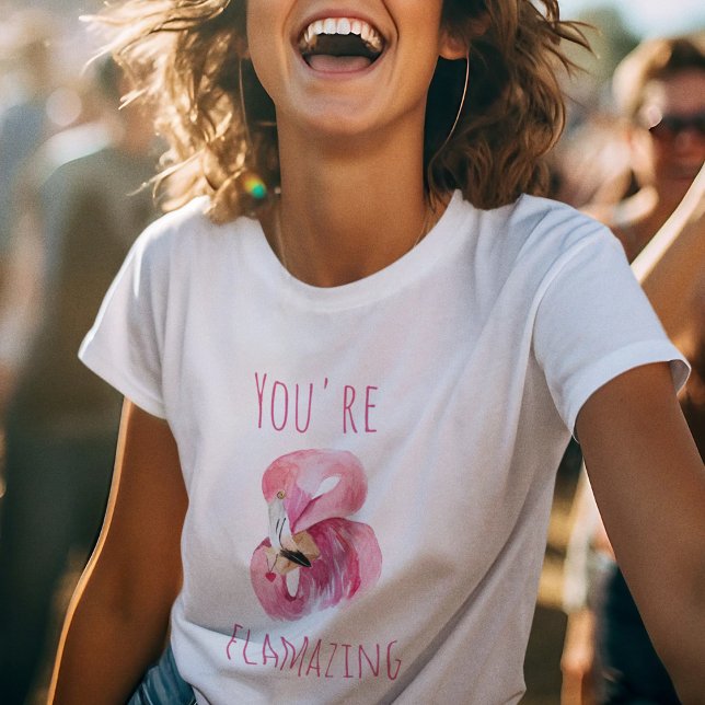 Modern You Are Flamazing Beauty Pink Flamingo T-Shirt (Creator Uploaded)