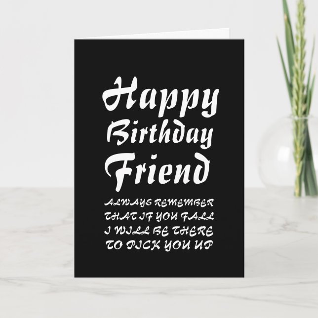modern You Fall Funny Happy Birthday Friend Card (Front)