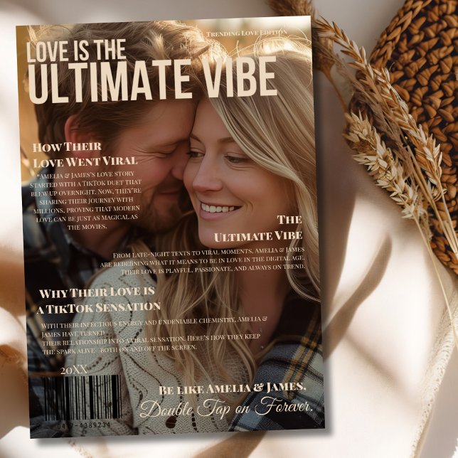 Modern Young Romance Magazine Cover  Holiday Card (Modern Young Romance Magazine Cover Holiday Card)