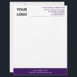 Modern Your Colors Logo Business Office Letterhead<br><div class="desc">Your Colors and Font - Custom Simple Personalized Modern Design Business Office Letterhead with Logo - Add Your Logo - Image / Business Name - Company / Address - Contact Information - Resize and move or remove and add elements / image with customization tool. Choose Your Elemant and Text Colors...</div>