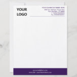 Modern Your Colors QR Code Company Logo Letterhead<br><div class="desc">Your Colors and Font - Custom Simple Personalized Modern Design Business Office Letterhead with Logo and QR Code ( back side ) - Add Your Logo - Image amd QR code / Business Name - Company / Address - Contact Information - Resize and move or remove and add elements /...</div>