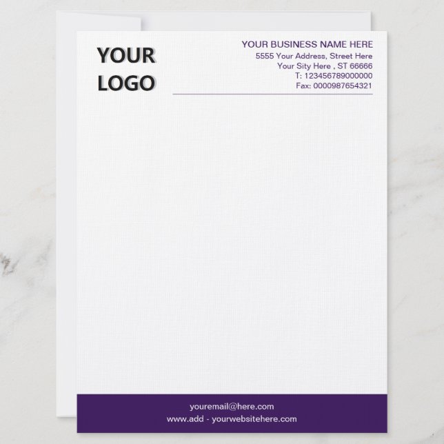 Modern Your Colors QR Code Company Logo Letterhead (Front)