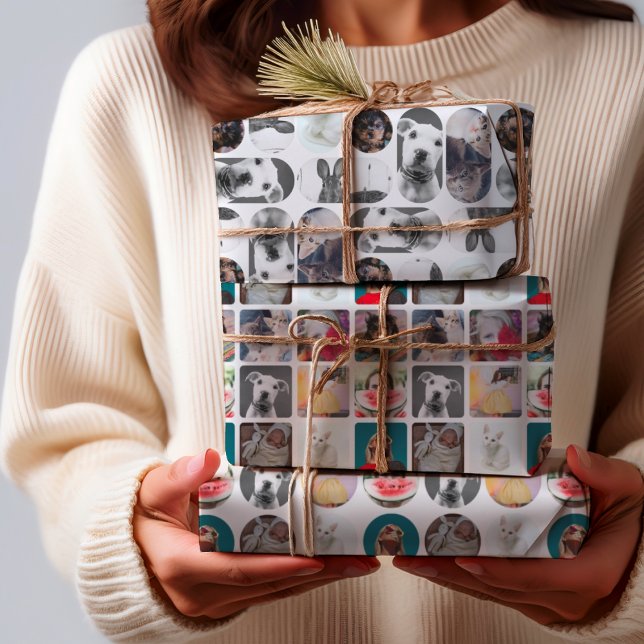 Modern Your Multi Photo Custom Collage  Wrapping P Wrapping Paper Sheets (Creator Uploaded)