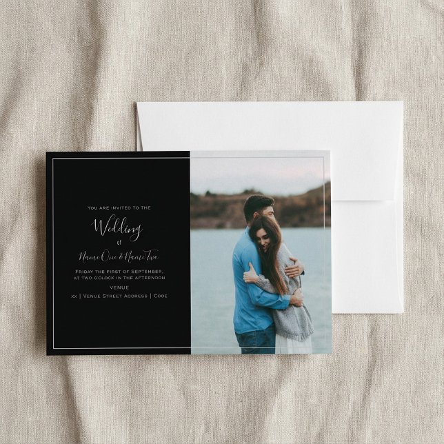 Modern your own photo, wedding invitation card. (Modern your own photo, wedding invitation card.)