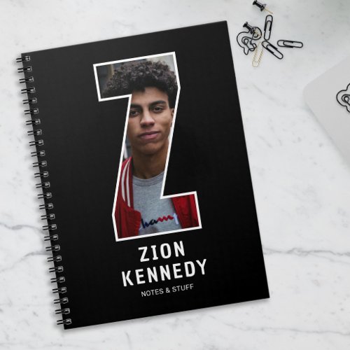 Modern "Z" Photo Initial Monogram Notebook