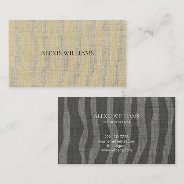 Modern Zebra Animal Pattern Professional Business Card (Front/Back)
