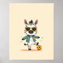 Modern Zebra Nursery Safari Wall Art