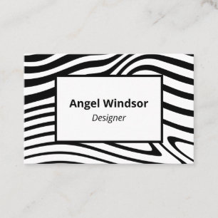 Modern Zebra Pattern Elegant Business Card