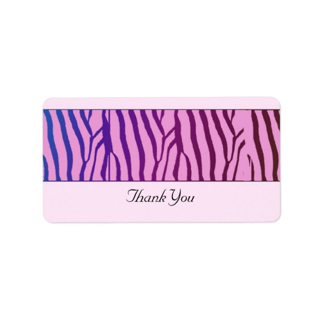Modern Zebra Pattern Thank You Label (Front)