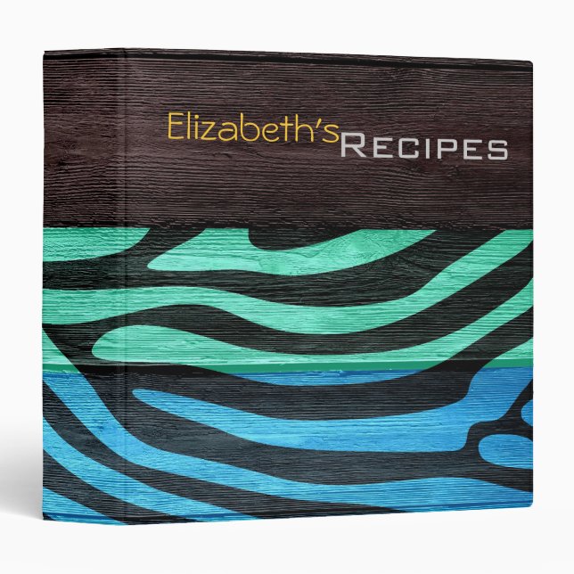 Modern Zebra Print #2 3 Ring Binder (Front/Spine)