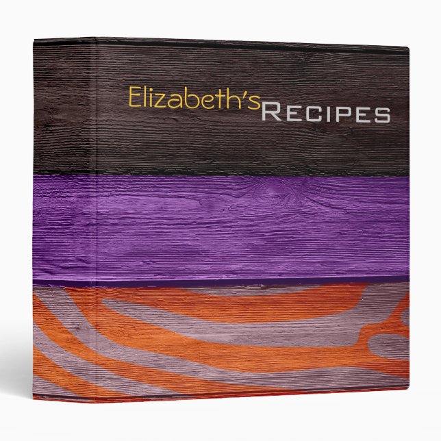 Modern Zebra Print #4 3 Ring Binder (Front/Spine)