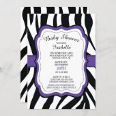 Modern Zebra Print Girls Baby Shower Invitation (Front/Back)