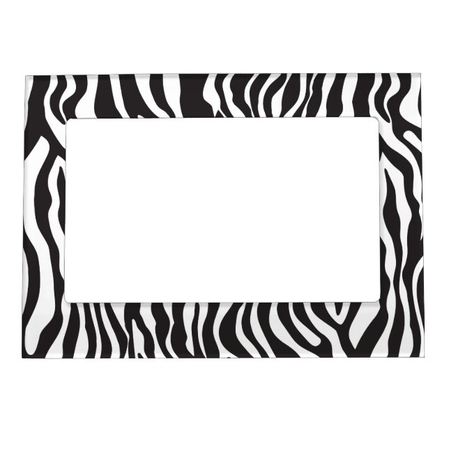 Modern Zebra Print Magnetic Picture Frame (Front)
