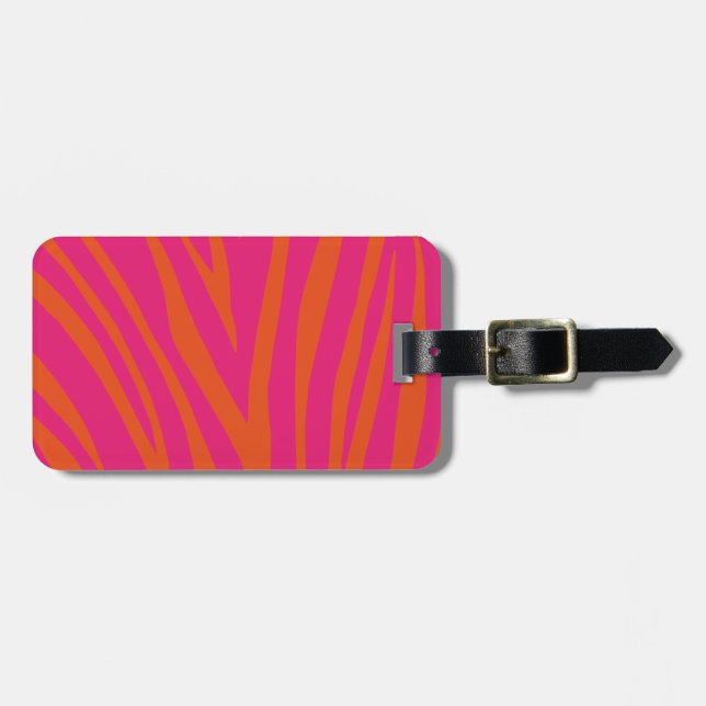 Modern Zebra Print Pattern Luggage Tag (Front Horizontal)