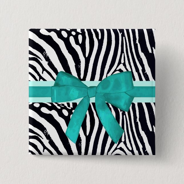 Modern Zebra Stripe Animal Print Pattern Button (Front)