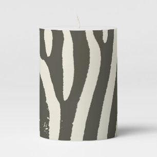 Modern Zebra Stripe Animal Print Pattern Pillar Candle
