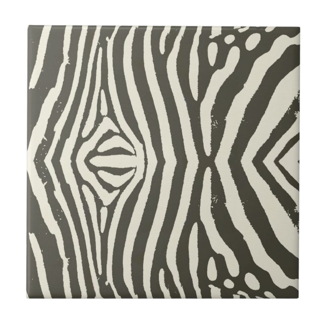 Modern Zebra Stripe Animal Print Pattern Tile (Front)