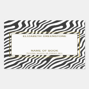 Modern Zebra Stripe Author Signature Bookplate