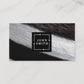 Modern Zebra Stripes Black And White Cool Abstract Business Card by sunbuds at Zazzle