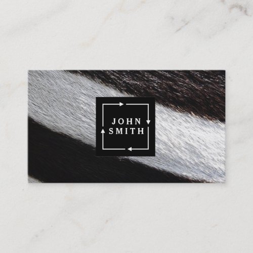 Modern Zebra Stripes Black and White Cool Abstract Business Card