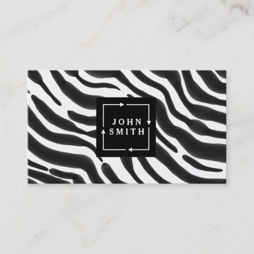 Modern Zebra Stripes Black and White Cool Abstract Business Card