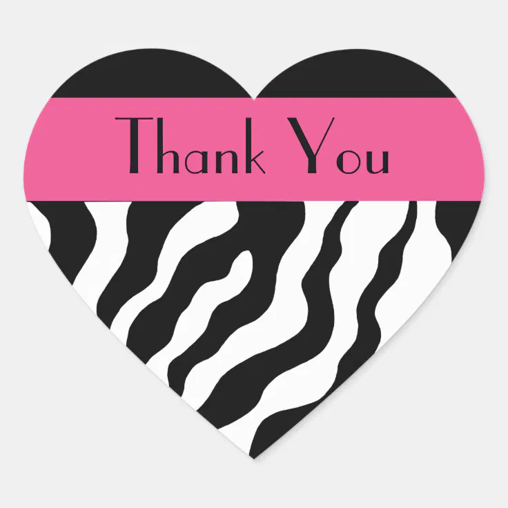 Modern Zebra Thank You Stickers Zazzle