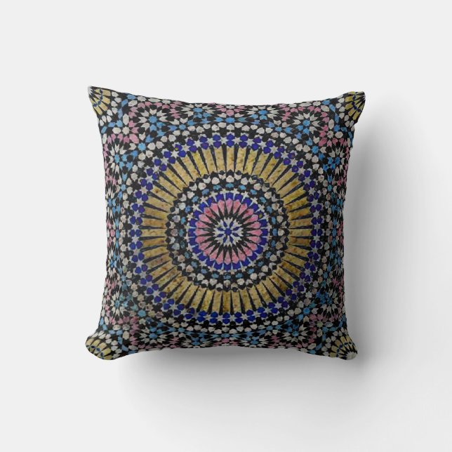 modern zelliges throw pillow (Front)