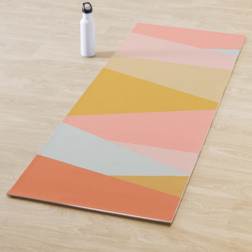 Modern Zen Earthy Pastel Geometric Color Block Yoga Mat