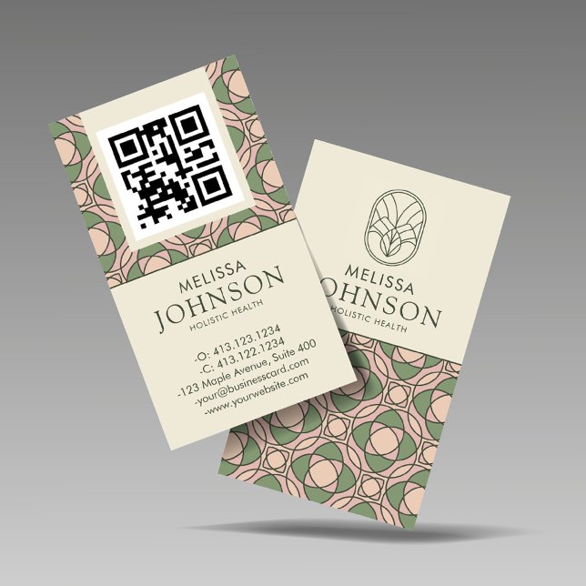 Modern Zen Holistic Health QR Code Business Card (Creator Uploaded)
