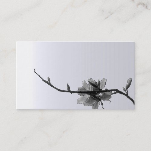 Modern Zen Spring/ Black&amp;White Floral Business Card Template