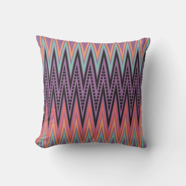 Modern Zig Zag 2in1 Colour Aztec Chevron Cushion (Front)