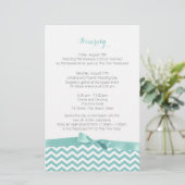 Modern Zig Zag Aqua and Grey Itinerary (Standing Front)