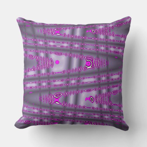 Modern Zig Zag Purple Hot Pink Throw Pillow