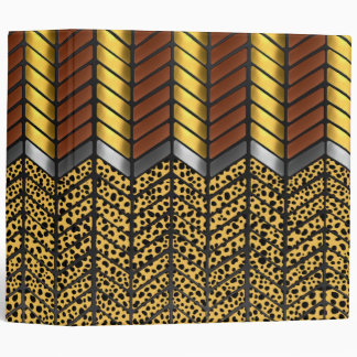 Modern Zigzag Chevron Cheetah Animal Print 3 Ring Binder
