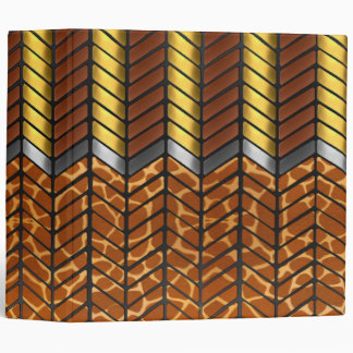 Modern Zigzag Chevron Giraffe Animal Print 3 Ring Binder