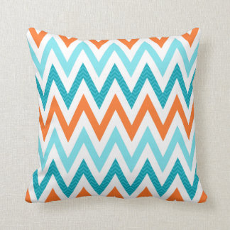White And Orange Pillows Decorative Throw Zazzle Modern Zigzag Chevron Orange Aqua Blue Pattern Throw Pillow