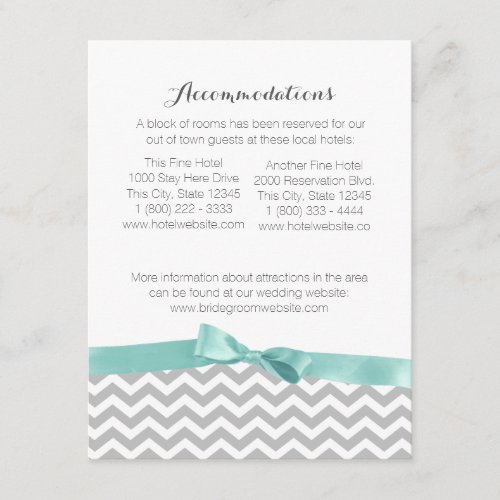 Modern Zigzag Pattern and Bow Information Card
