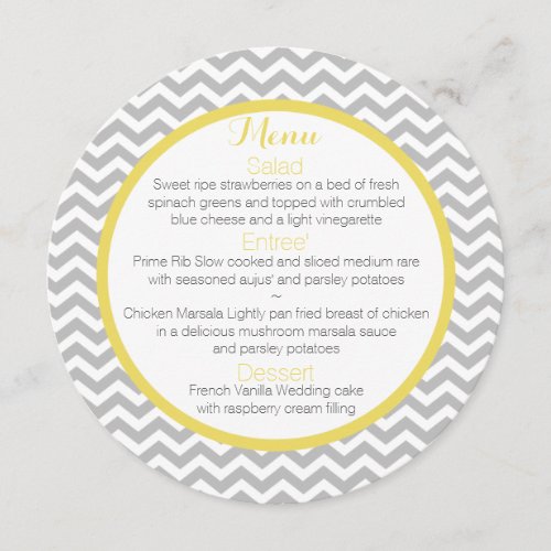 Modern Zigzag Pattern Round Menu