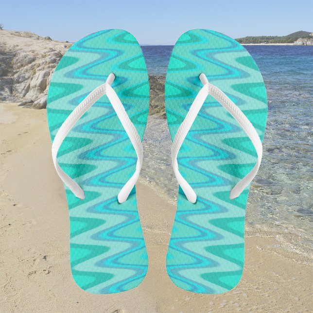 Modern zigzag pattern - waves in turquoise flip flops (Creator Uploaded)