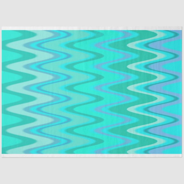 Modern zigzag pattern - waves in turquoise tissue paper (Front)