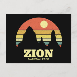 Modern Zion National Park Southeastern Utah Black Postcard