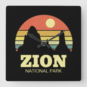 Modern Zion National Park Southwestern In Utah Square Wall Clock