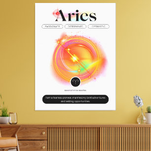 Modern Zodiac Sign ARIES Quote Element Fire