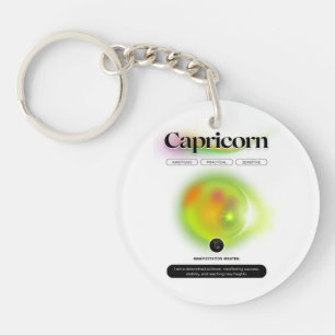 Modern Zodiac Sign Capricorn Quote Earth Element Keychain