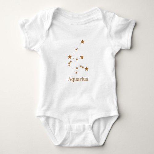 Modern Zodiac Sign Gold Aquarius  Element Air Baby Bodysuit