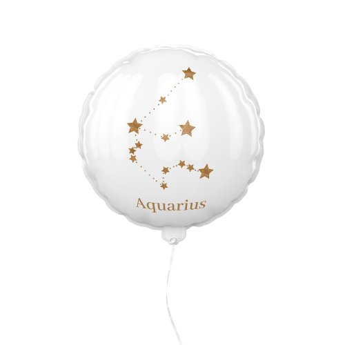 Modern Zodiac Sign Gold Aquarius  Element Air Balloon