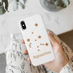 Modern Zodiac Sign Gold Aquarius   Element Air iPhone XS Case